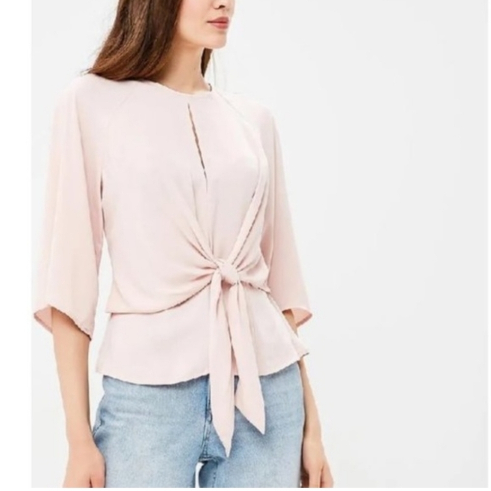 Top shop rose casual Tie front blouse size 4